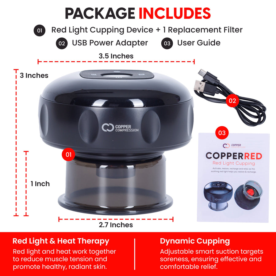 CopperRed™ Cupping Therapy Device - Red Light + Heat + Suction