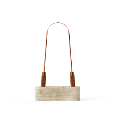 Copper Tongue Scraper + Stone Holder